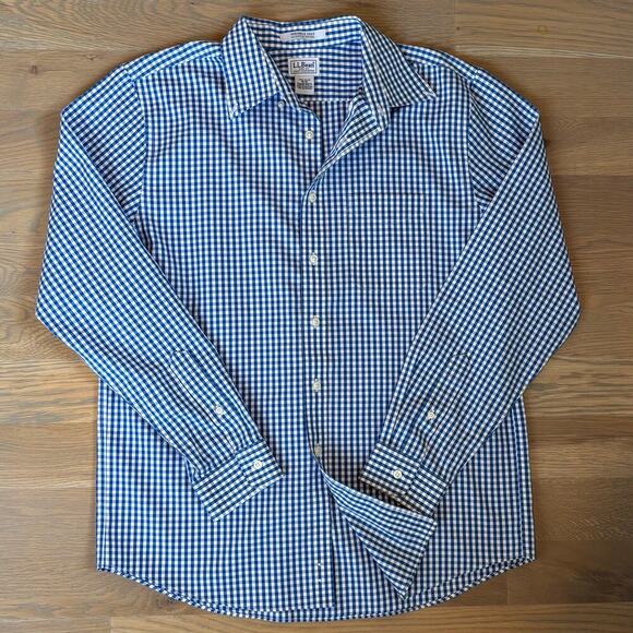 NWOT LL Bean Wrinkle Free Button Down Slightly Fitted Dress Shirt Mens 16/35 - Picture 2 of 7
